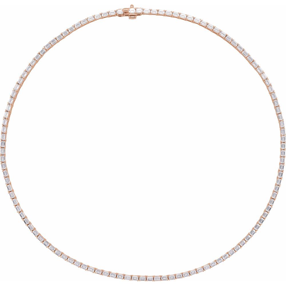 16" EMERALD CUT (11 3/4 CTW), 14K Lab-Grown DREAMLINE Tennis Necklace