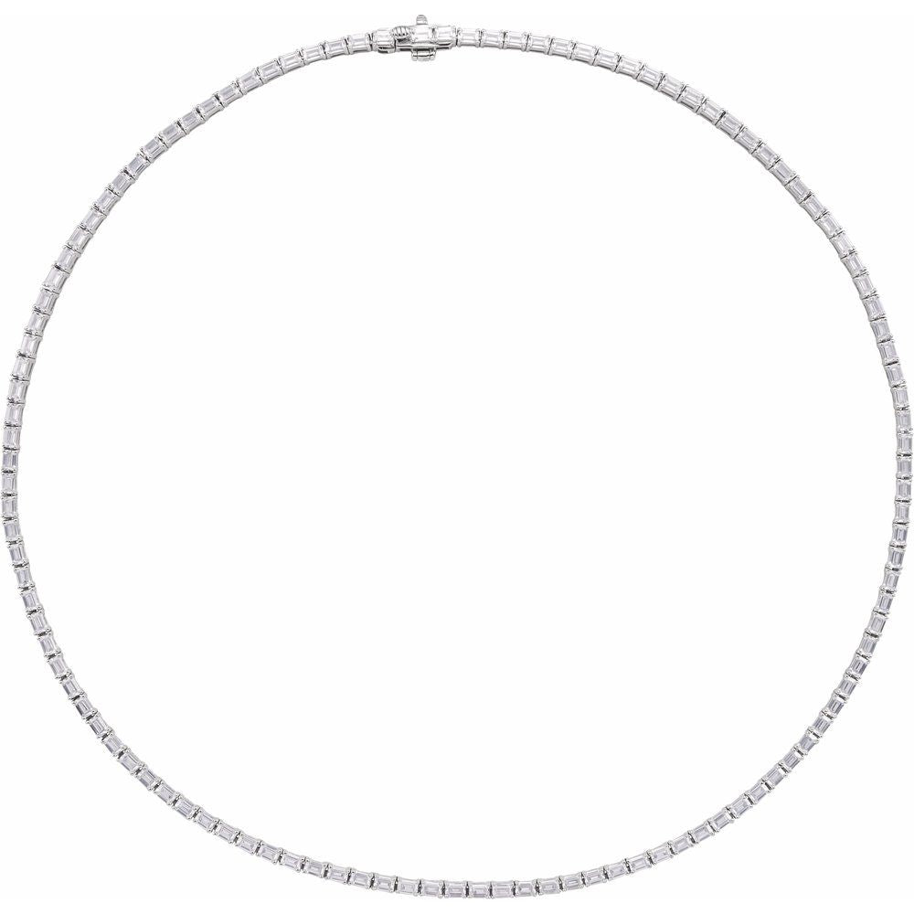 16" EMERALD CUT (11 3/4 CTW), 14K Lab-Grown DREAMLINE Tennis Necklace