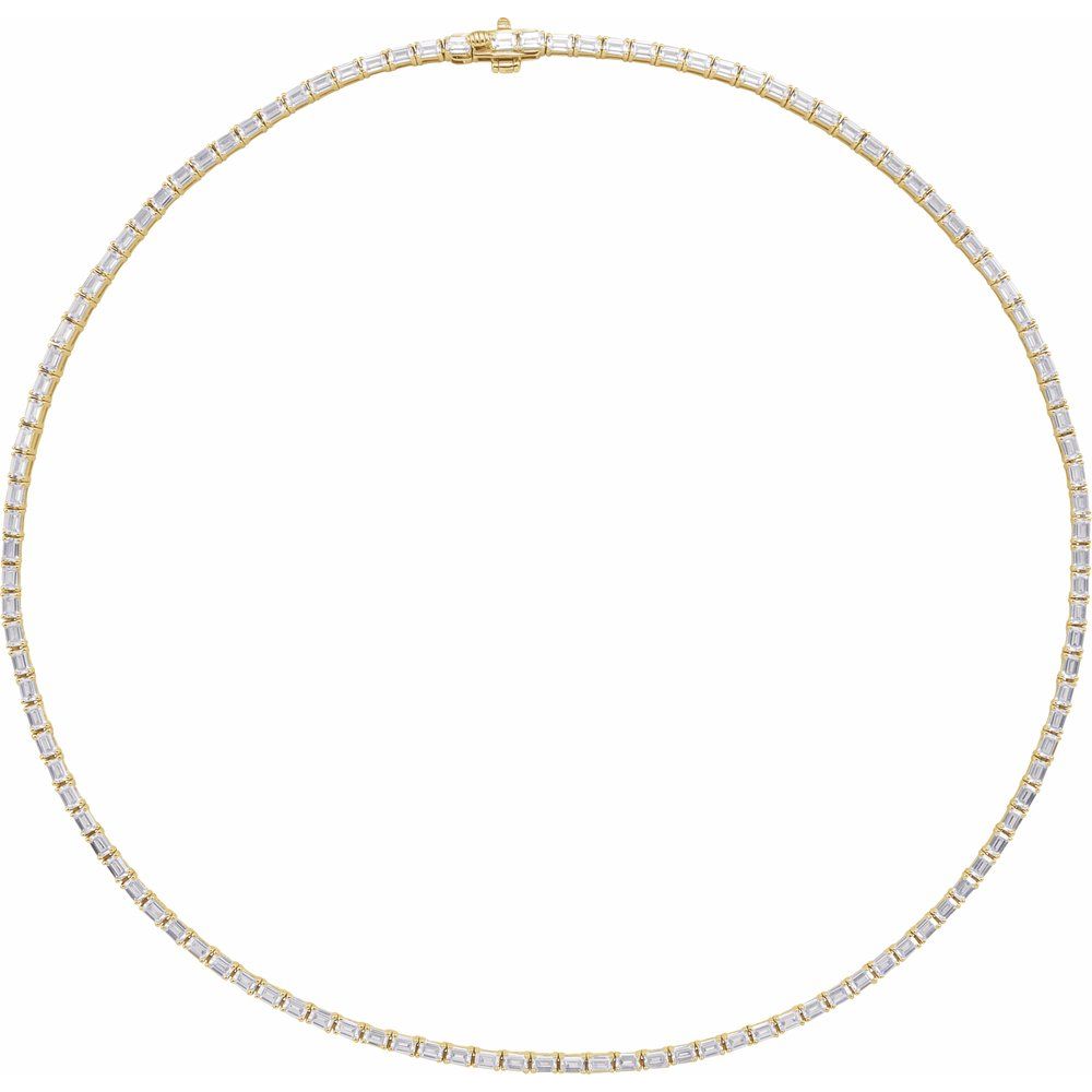 16" EMERALD CUT (11 3/4 CTW), 14K Lab-Grown DREAMLINE Tennis Necklace
