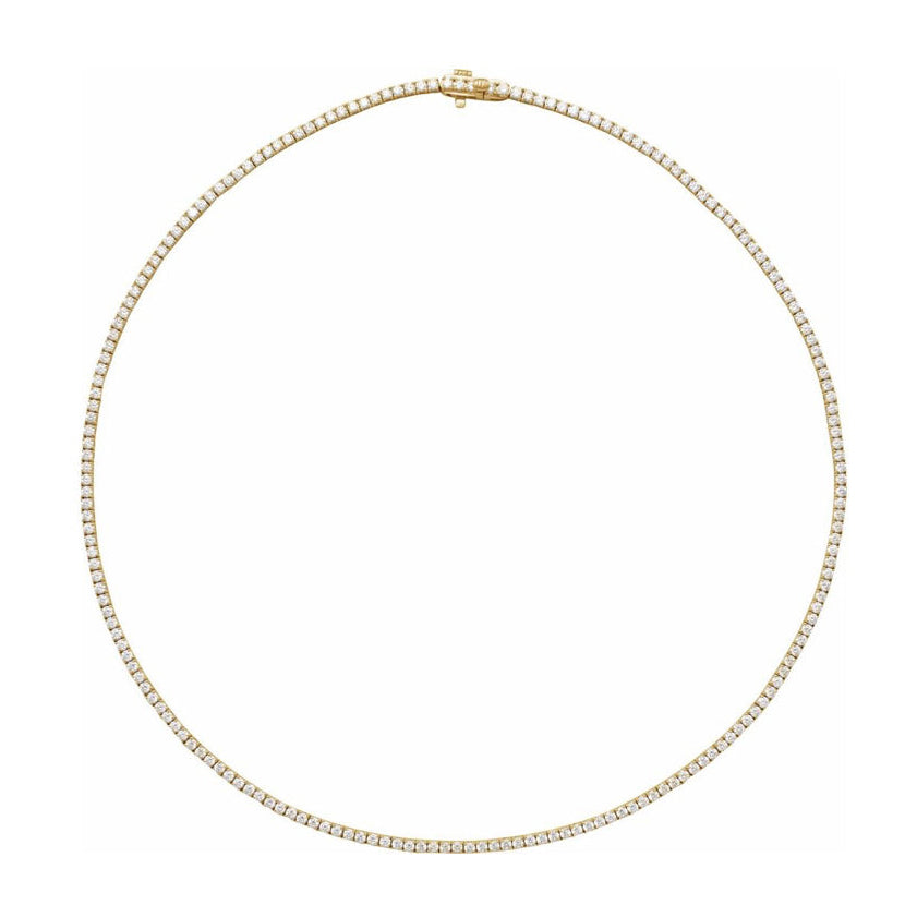 16" ROUND CUT (5 7/8 CTW),  14K Lab-Grown DREAMLINE Tennis Necklace
