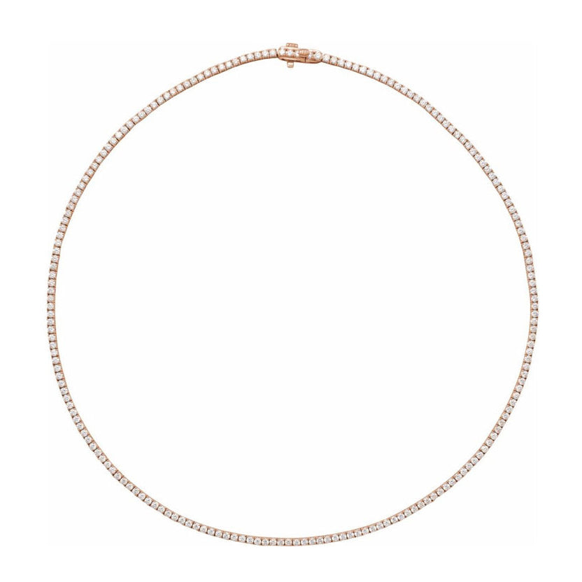 16" ROUND CUT (5 7/8 CTW),  14K Lab-Grown DREAMLINE Tennis Necklace