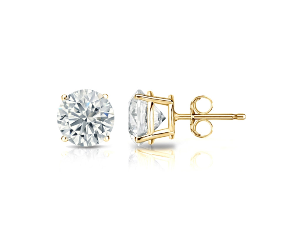 4-Prong Basket-Set Studs in 14K Gold